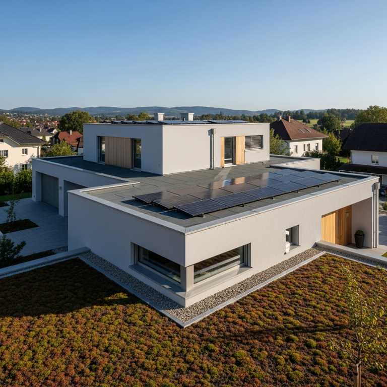 Flachdach mit PV