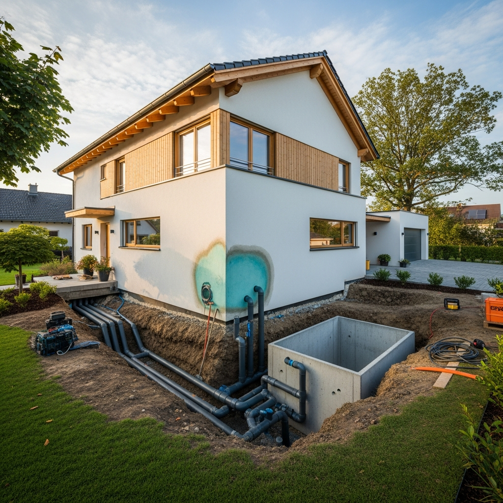 Regenrückhaltung Grundstück