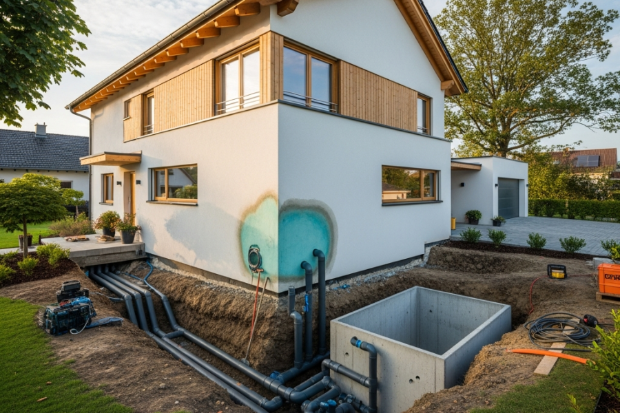 Regenrückhaltung Grundstück